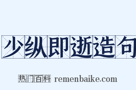 少纵即逝造句是什么意思的图片